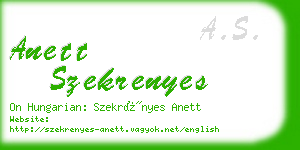 anett szekrenyes business card